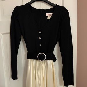 Beautiful knit top with satin skirt dress